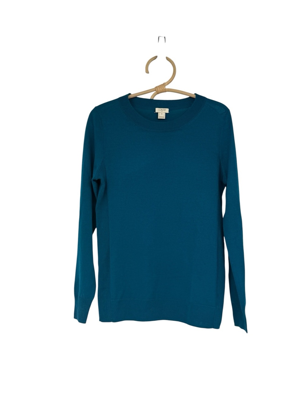J Crew Peacock Blue Crewneck Lightweight Merino Wool Blend Sweater XS - Picture 2 of 13